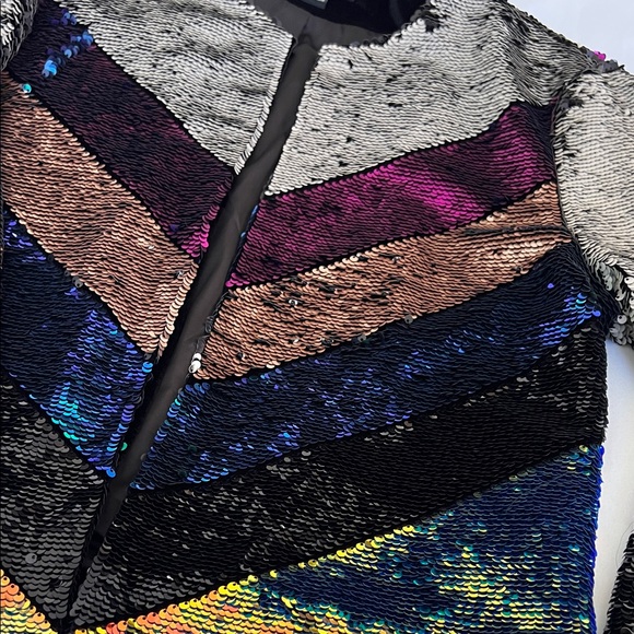 Chevron Pattern Sequin Jacket - Picture 5 of 7